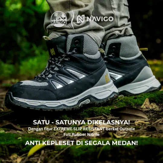 sepatu hiking mendaki kegiatan outdoor navigo footwear safety shoes