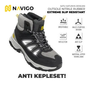 sepatu hiking mendaki kegiatan outdoor navigo footwear safety shoes anti dehidrasi